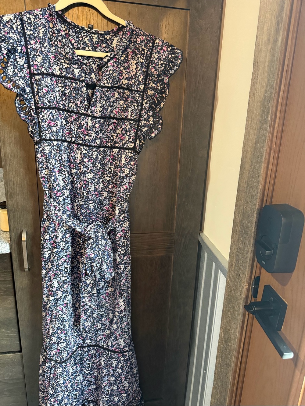 Rails Navy Floral Maxi Dress with Pink and White Accents